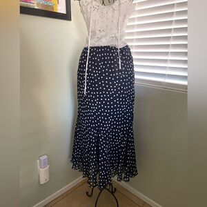 Chadwicks Navy Polka Dot Skirt